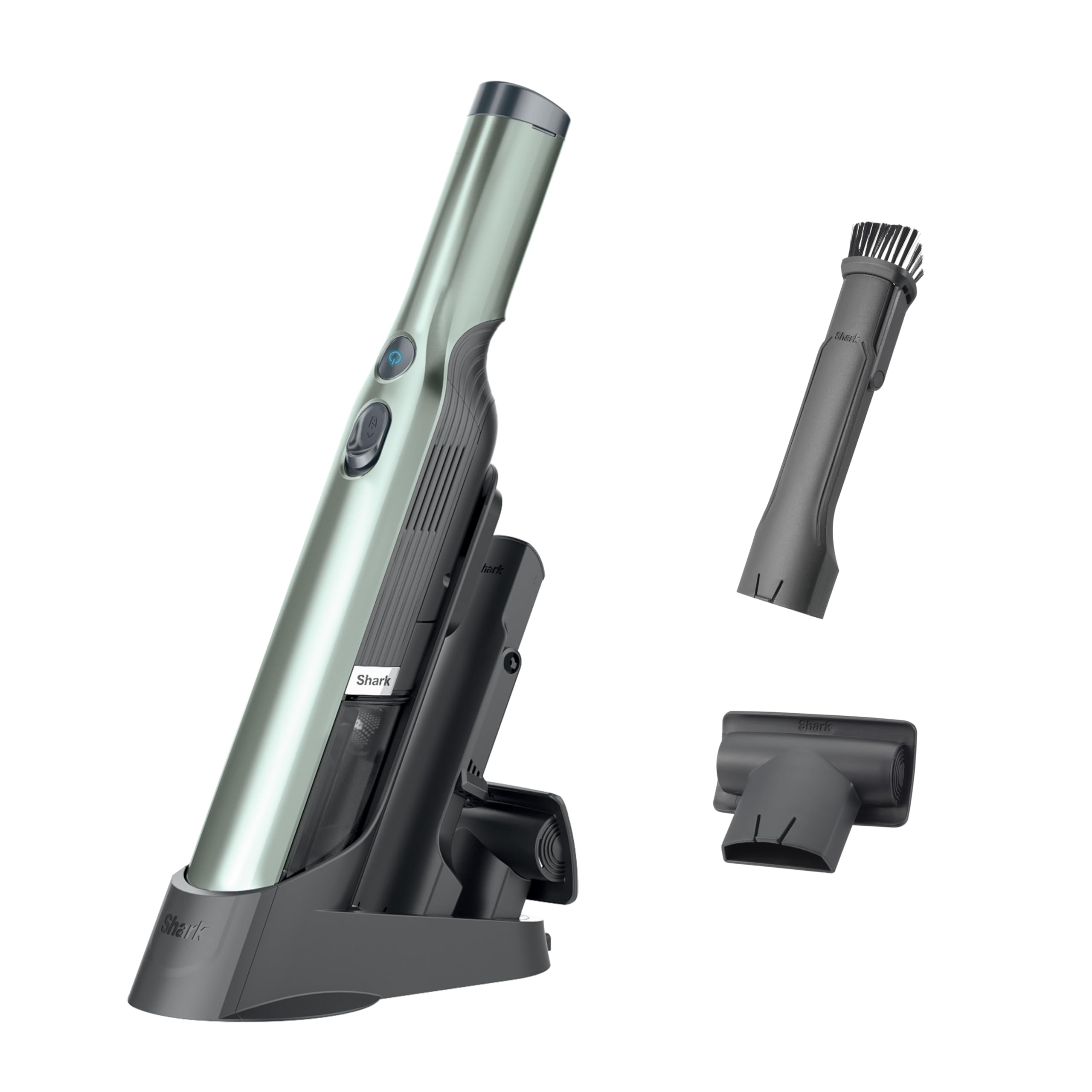Shark WV201GNBRN WANDVAC Cordless Hand Vac, Lightweight and Portable at 1.4 lbs. with Powerful Suction, Charging Dock, One-Touch Empty for Car & Home, 0.08 Qt. Capacity, Sage Green