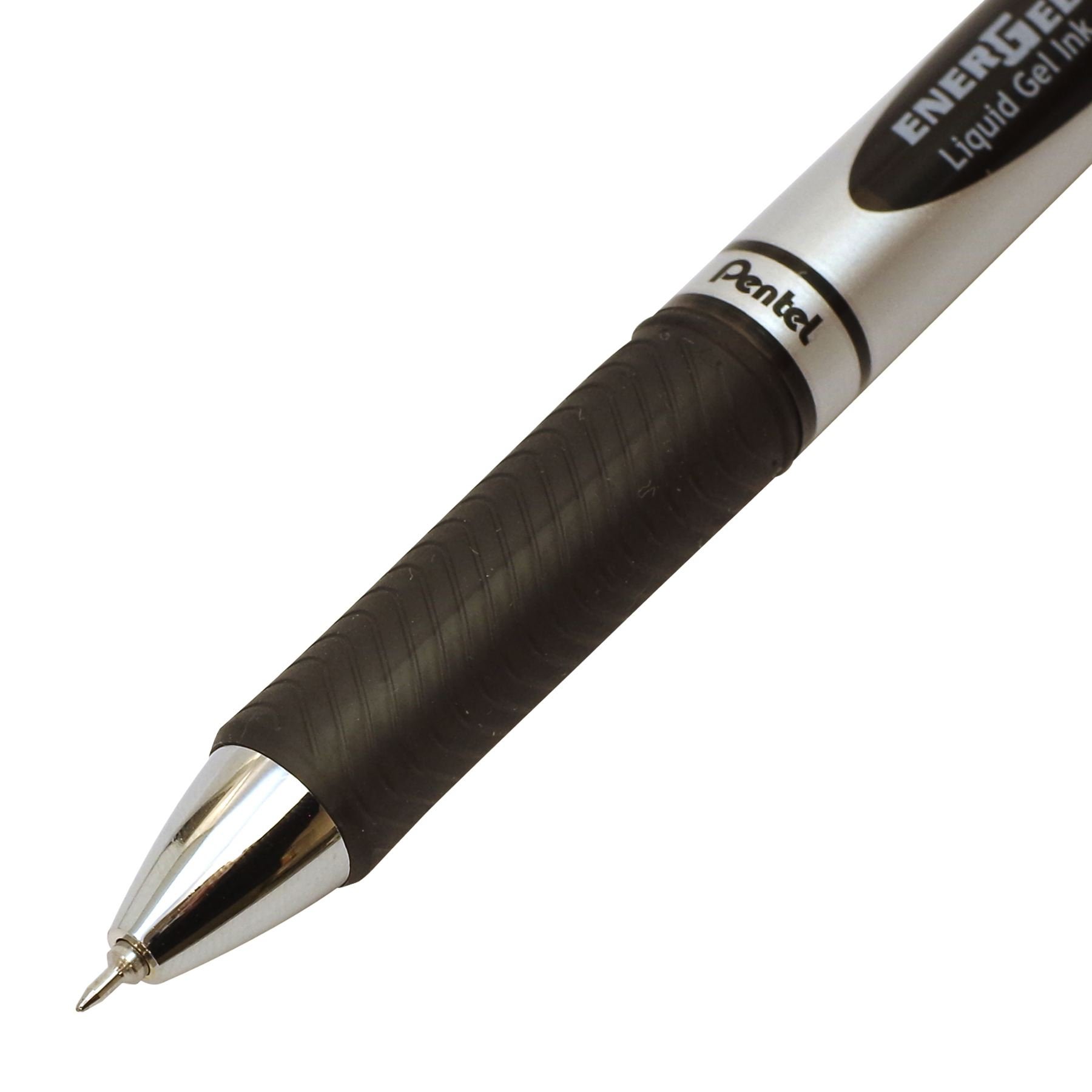 Amazon | ぺんてる ノック式エナージェル0.4㎜ BLN74ーA シルバー軸 黒