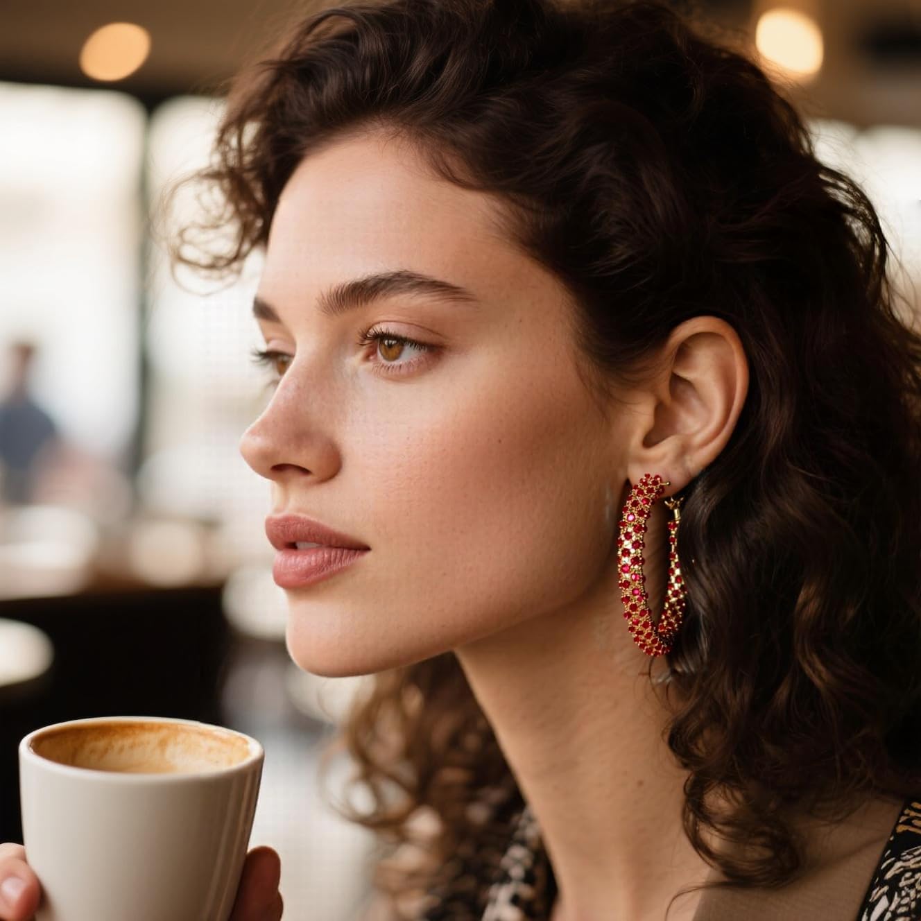 Hoop Earrings for Women Big Hoop Earrings Sparkly Rhinestone Earring Large Hoops Earring Prom Jewelry Gifts Christmas Accessorie - Image 3