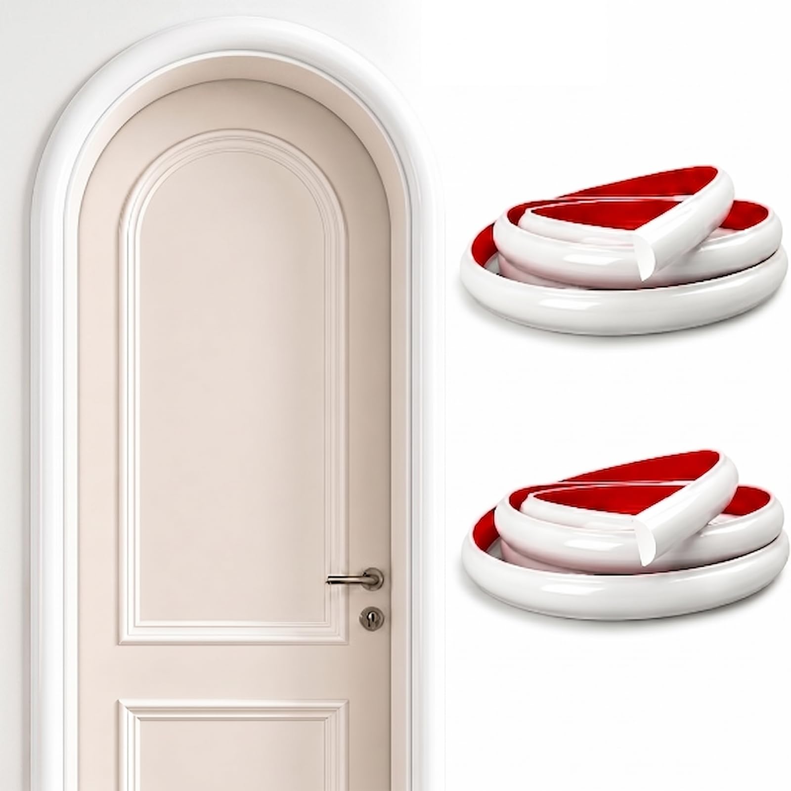 CBBEONRN Peel And Stick Wall Molding Trim PVC Flexible Self Adhesive Molding Decorative Wall Trim for Mirror Door Cabinet Frame Border, Easy Install Home DIY, White W 2cm, L 10m