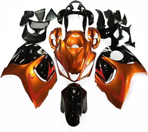 WYNMOTO Carrocería de plástico naranja negro kit de carenado apto para Suzuki GSXR1300 Hayabusa 2008 09 10 11 12 13 14 15 16 17 18 19 2020 Molde de