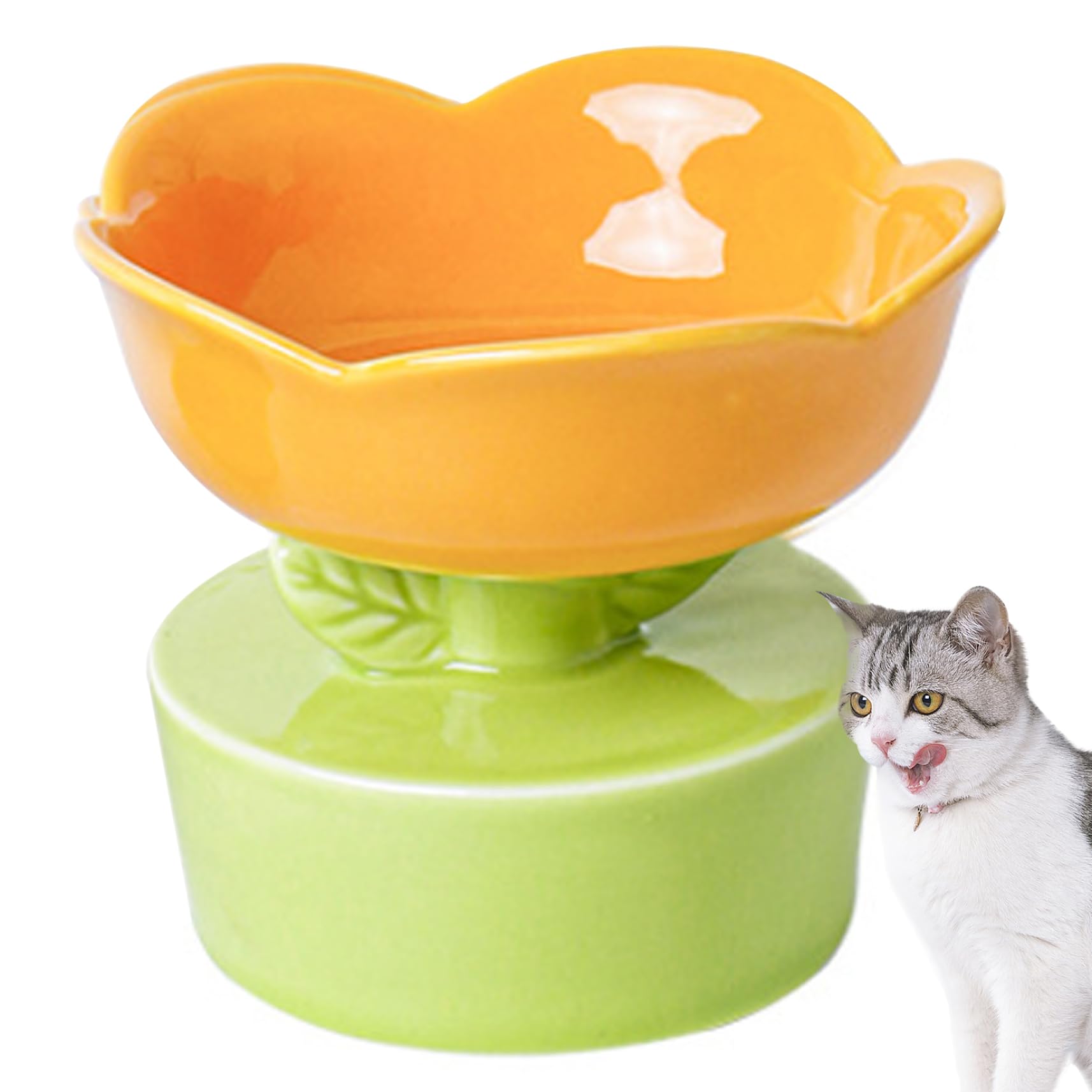 Cuenco elevado para comida de gatos antideslizante que previene el reflujo y vómitos