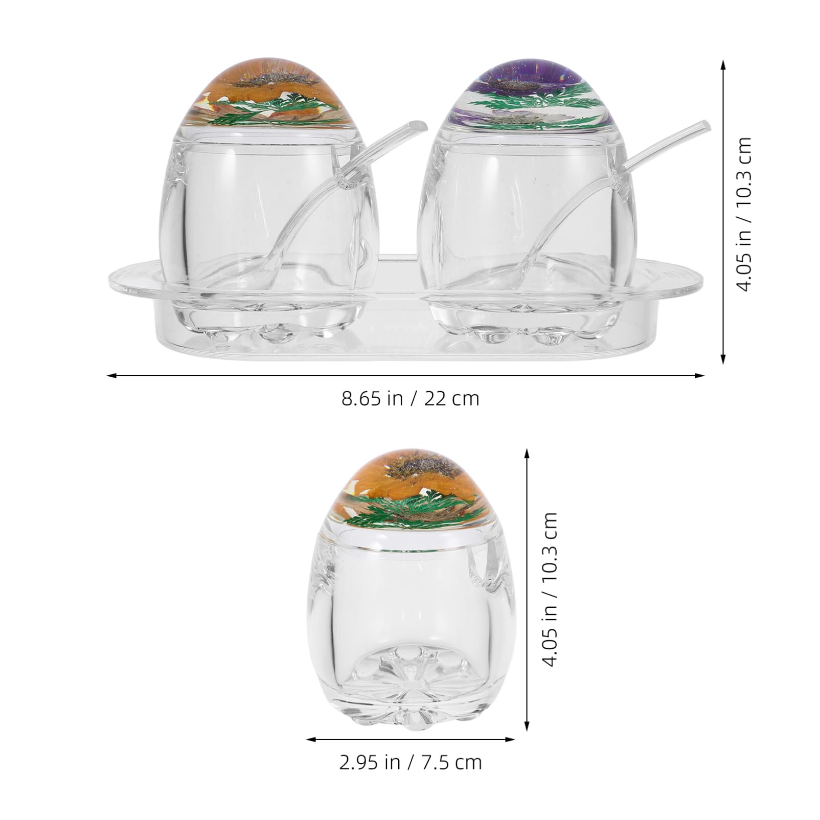 Alipis Transparente Acryl Gewürzglas mit Blumendeckel Gewürzbehälter für Salz und Maisstärke Härte und Ordentliche Aufbewahrung für Heimische Küche Zufälliger Stil