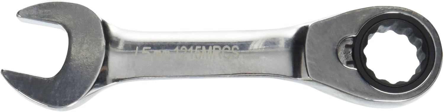 Williams 1215MRCS 15mm Stubby Reversible Ratcheting Comb Wrench, 12 Point