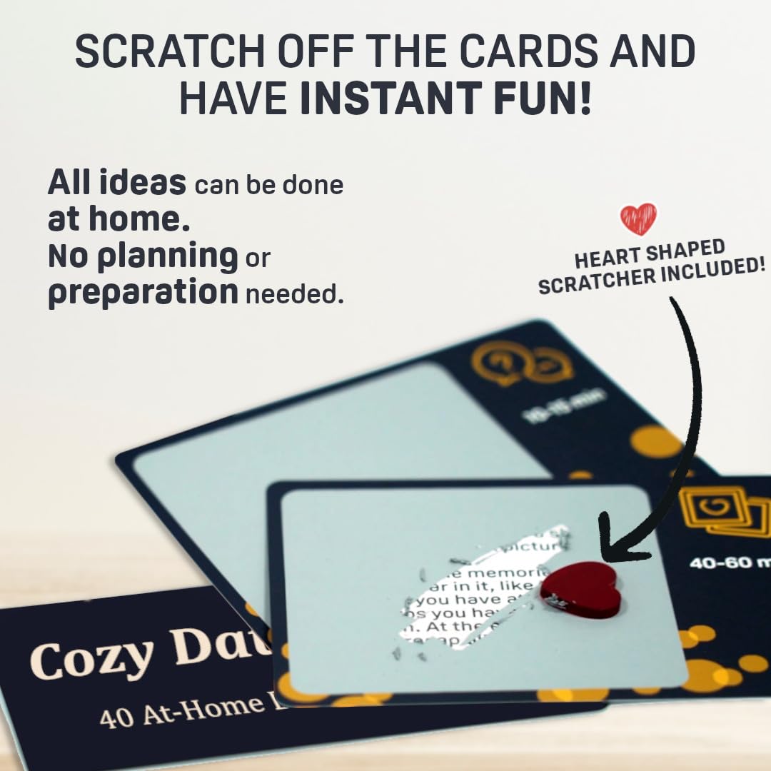 Cozy at Home Date Night Ideas - Couple Gifts for him for her - Date Night Cards for Home - Gifts for Couples - Wedding Gift for Couple - Bridal Shower Gift