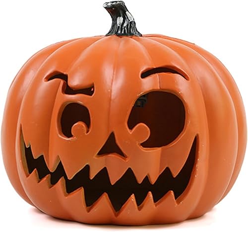 Lámpara de calabaza de Halloween, calabaza iluminada de Acción de Gracias 3D, de resina de otoño, calabaza, espeluznante, hueca, luminosa, festiva,