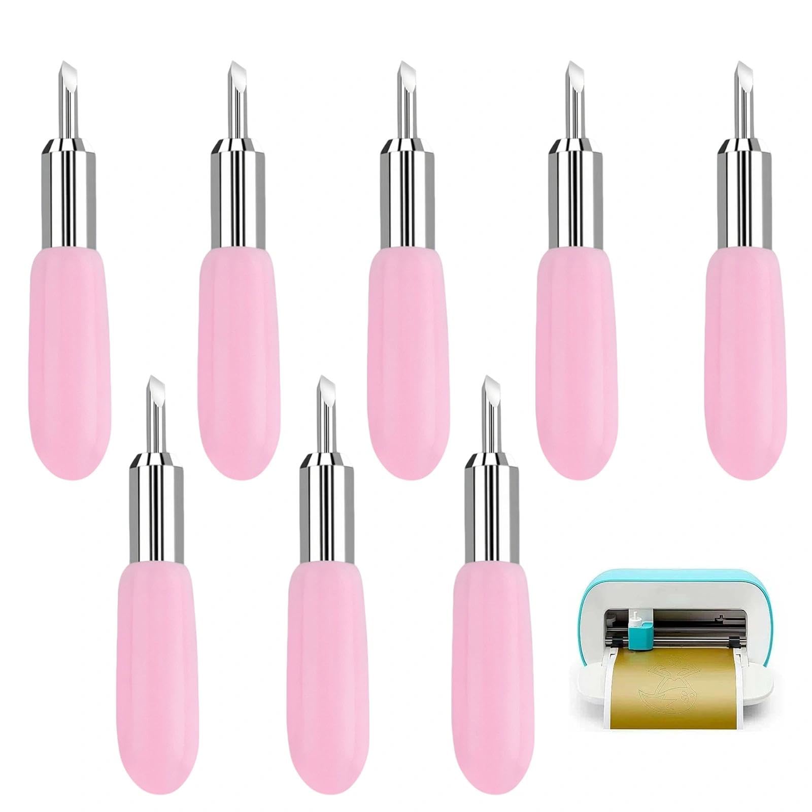 8 Pieces Cutter Blades, Professional Cutter Tools 30 Degrees, Multipurpose Knife Replacement Blades, Deep Cut Blade with Fine Plastic Leather Fabric Cardboard
