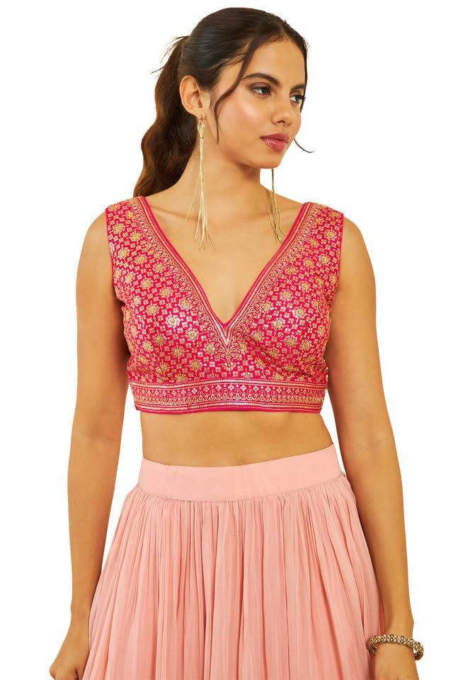 Silk Women's Solid Regular Fit Sleeveless Blouse-image-8