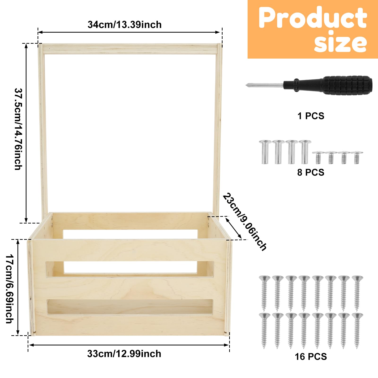 Panier cadeau pour bébé avec poignée - Boîte en bois - Cadeau pour bébé - Boîte de rangement - Porte-vêtements et boîte de rangement pour nouveaux parents - Cadeaux de grossesse