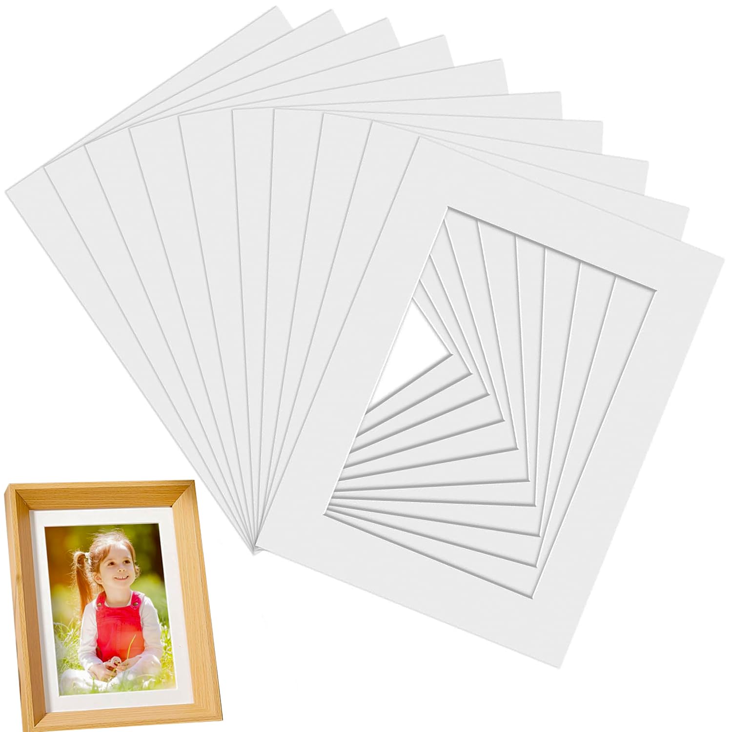 15 Pcs White Picture Mounts, Photo Mounts 7x5 Inch Picture Mats for 6x4 Inch Image Photo Frames,Picture Mounts for Frames, Mount Mats Board,for Images, Posters, and Paintings