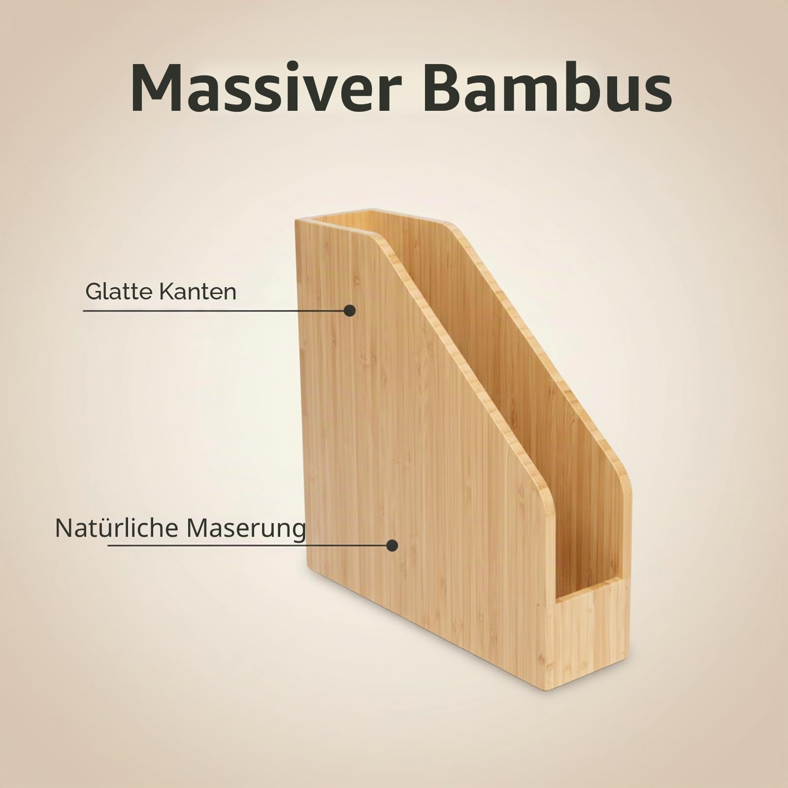 Bambus-Aktenordnerhalter, Buchhalter, Rahmen, Dokumentenschrank, Aufbewahrung, Organizer, kleines Bücherregal für Zuhause, Büro, 2 Stück