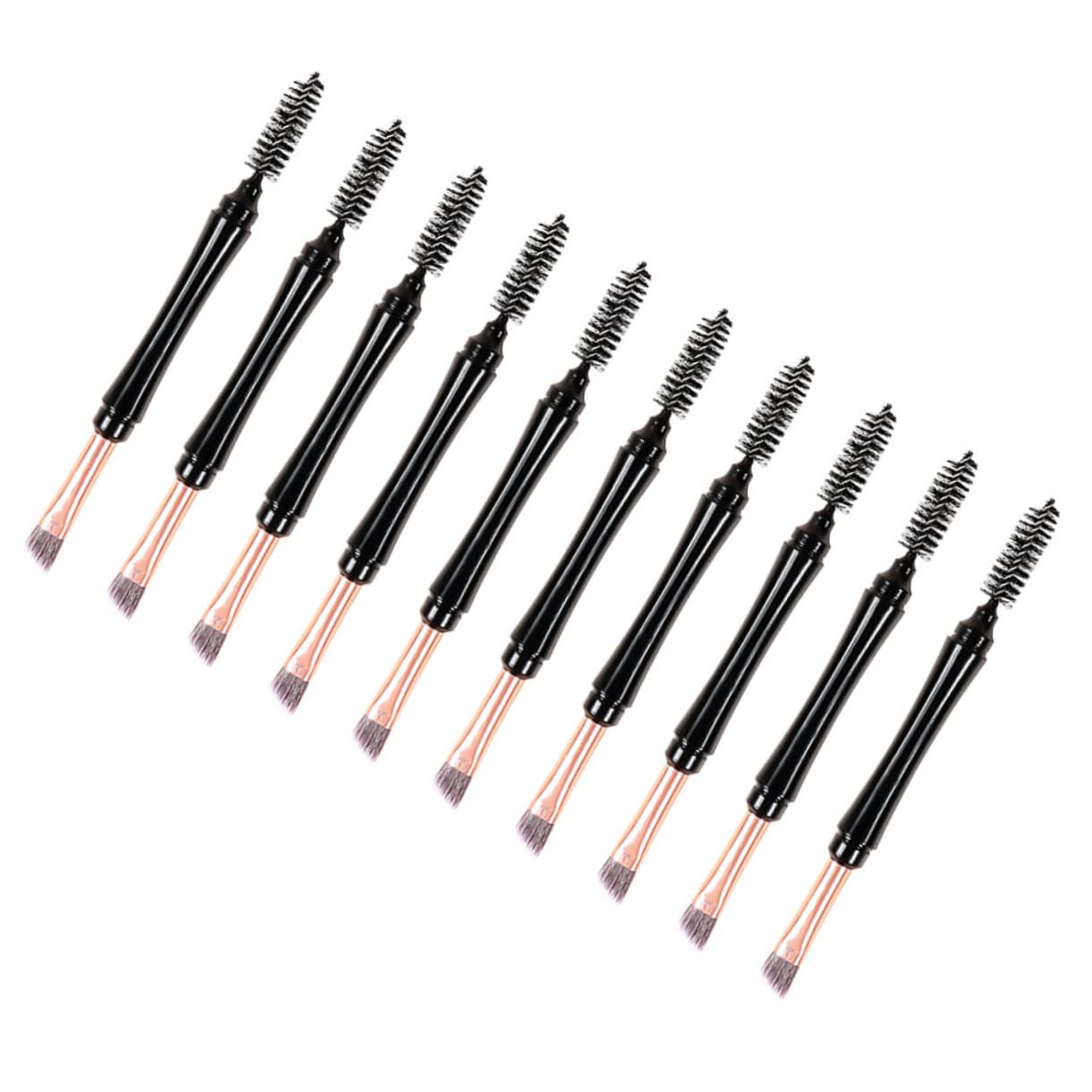IWOWHERO 10pcs Brush Set Brow Makeup Brushes Brow Tweezers Spoolies Dual Head Makeup Tools for Girls