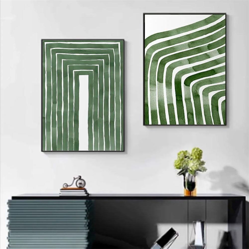 WBYZAC Set of 2-Abstract Art Prints Stripe Pattern Modern Simple Canvas Painting Suitable For The Living Office Room and Dining Room Porch Table Decor-40 * 50cm (No Frame)