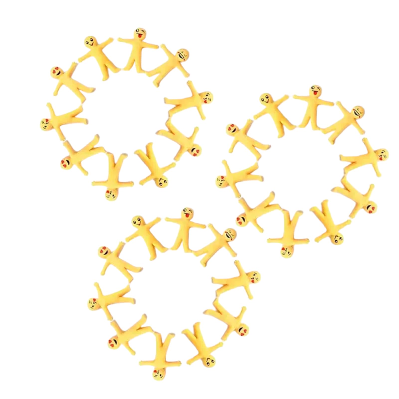 33Pcs Yellow Stretchy Bendable Man, Stress Relief and Anti-Anxiety Squeeze Sensory for Sensory Motor Aids Games