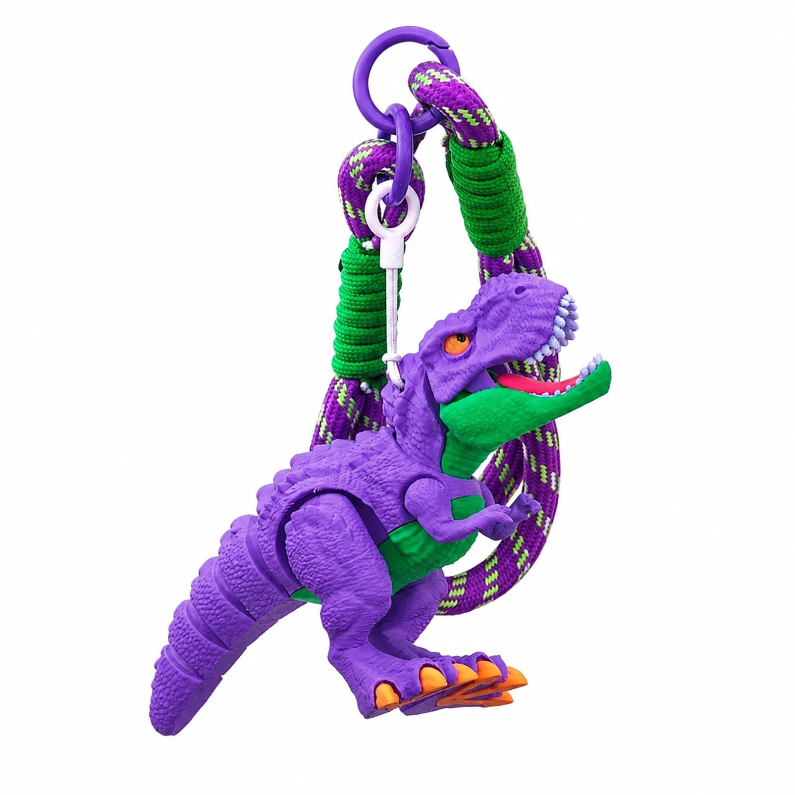 CASOME 3D Printed Articulated Dinosaur Bag Charm, Movable Hanging Figure