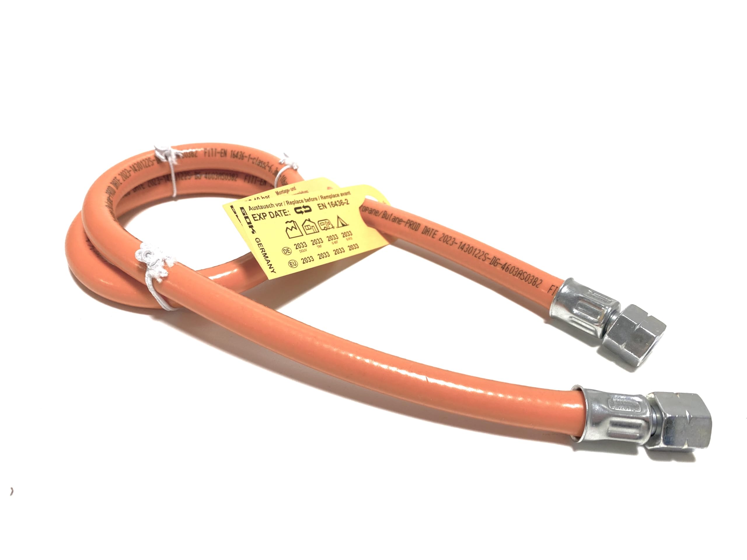 Schlauch-Regler Set für Grills, Heizungen & Strahler an 3kg, 5kg, 11kg Propangasflaschen. 100cm Schlauchlänge, 50mbar Druck für optimale Leistung.