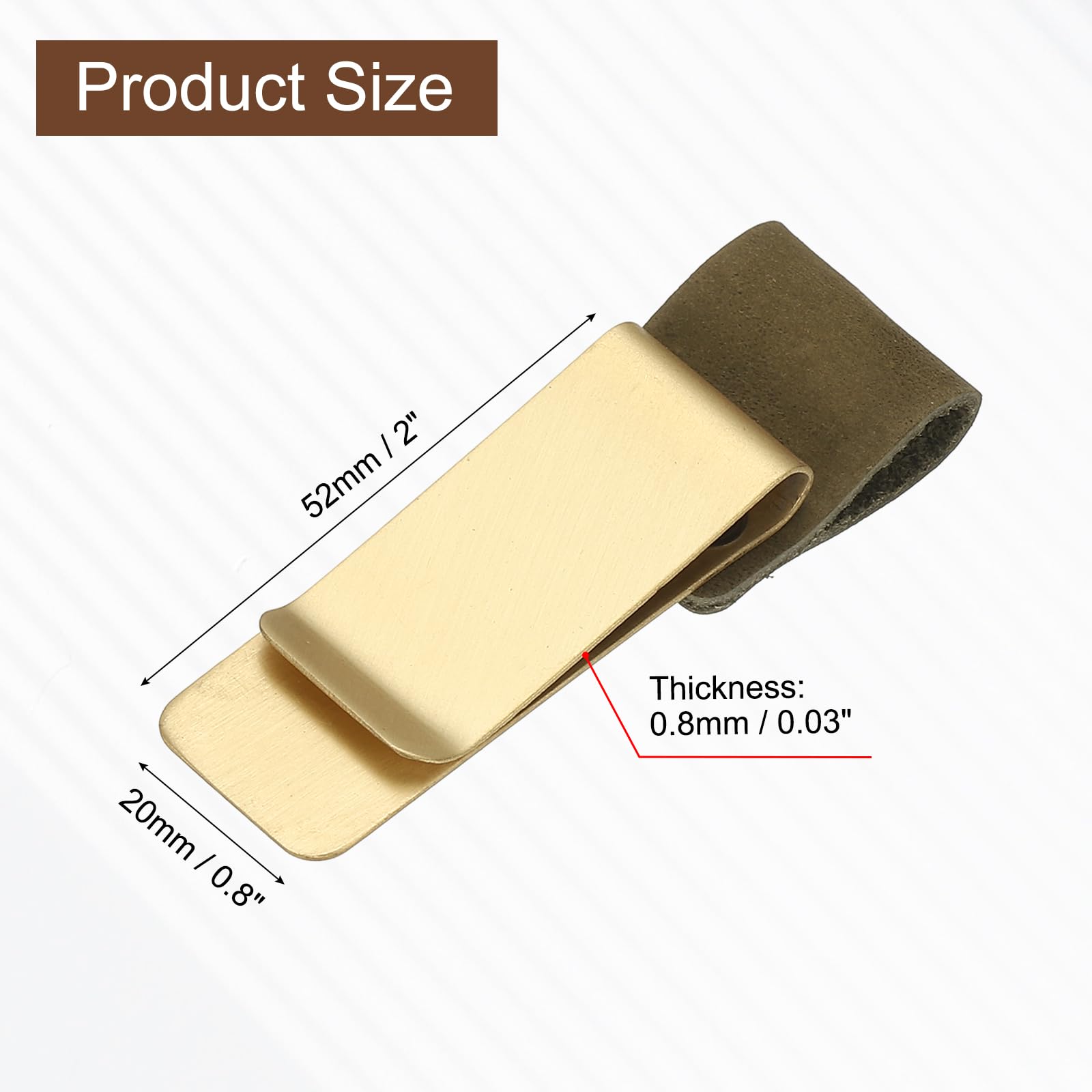 PATIKIL Pen Loop for Notebook Brass Book Clip with Leather Pen Holder for Notebooks Journals Planner Olive Green - Image 2