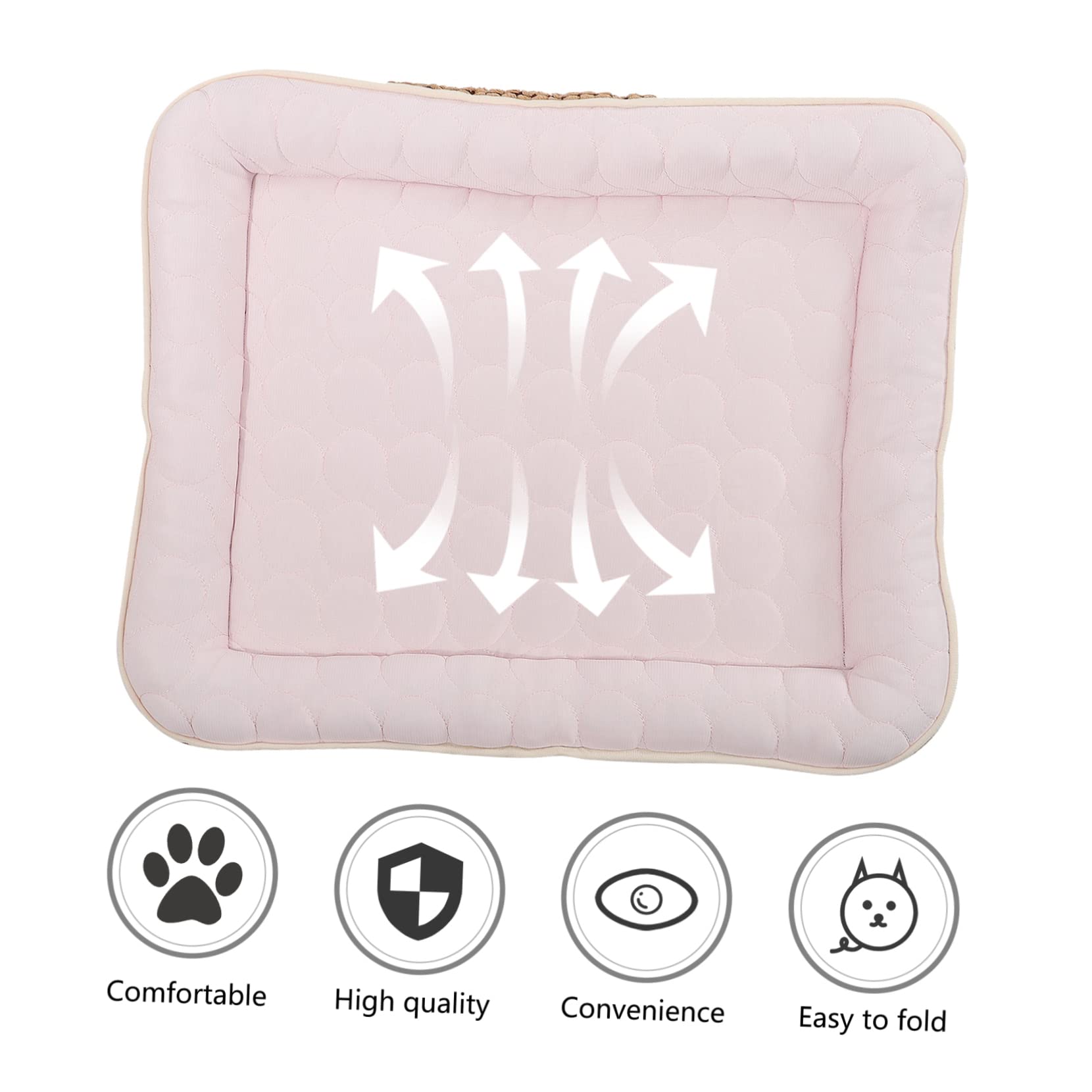 Housoutil Kühlende Hundekühlmatte aus Baumwolle, Faltbar für Hunde, Rosa