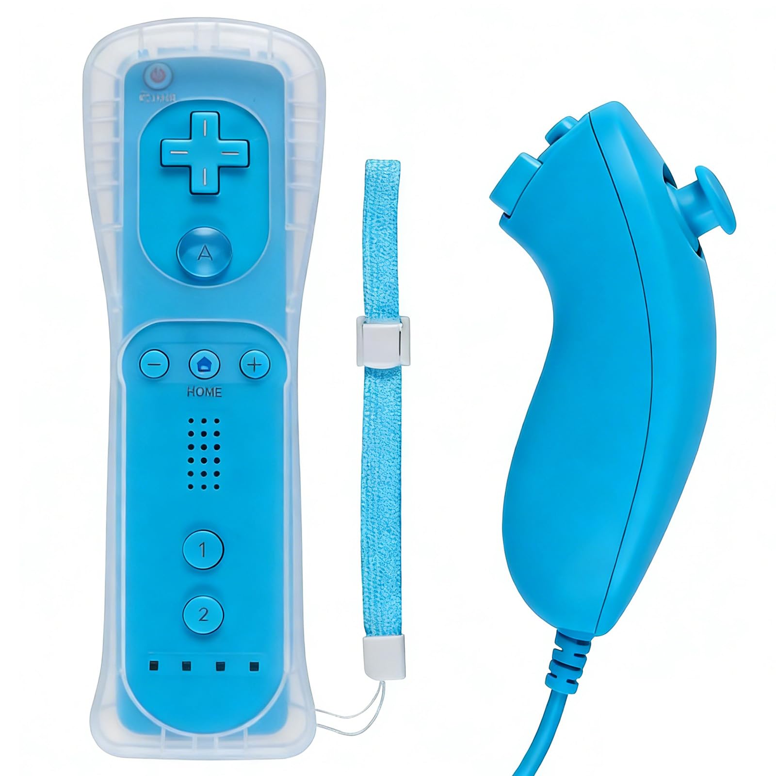 Funmo Controller für Wii Remote Plus Controller -Wi-i- Fernbedienung mit Motion Plus und W-ii-Nunchuck Con-troller W-ii Kontroller W-ii Vernbedinung Ersatz für Wii/WiiU (B)