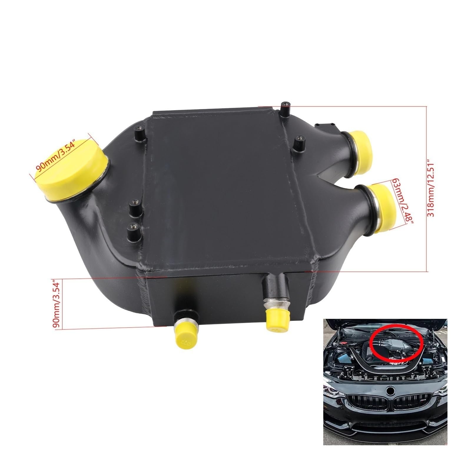 Pasuje Do M3 M4 F80 F82 Górne Mocowanie Dwuprzepustowy Chłodnica Powietrza Ładującego Intercooler 2015-2021 Intercooler do turbiny samochodowy