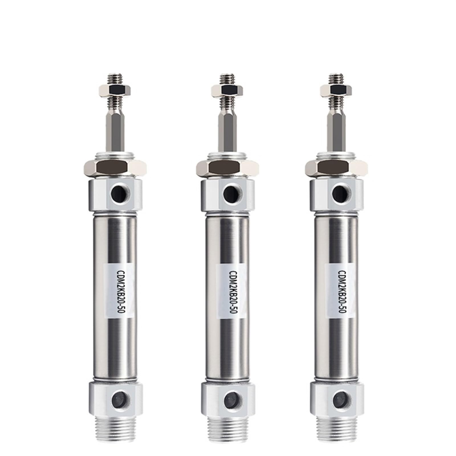 Mini Cilindro neumático de Aire de Doble Efecto CDM2KB25 mm, Anillo magnético de Acero Inoxidable, Carrera de 25-500 mm, 1 Unidad(Stroke 100mm)