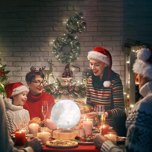 Miniatura 2 de VGAzer - Lámpara LED de luna de levitación giratoria con total libertad, con impresión 3D, tiene 20 modos de funcionamiento, regalo único,