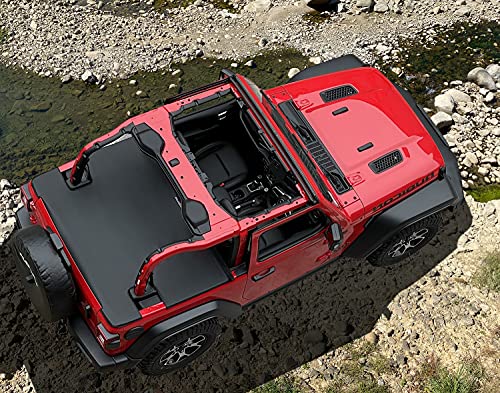 Image of Tonneau Cover for Jeep Wrangler Back Trunk Cargo Cover JL 2-Door, Black