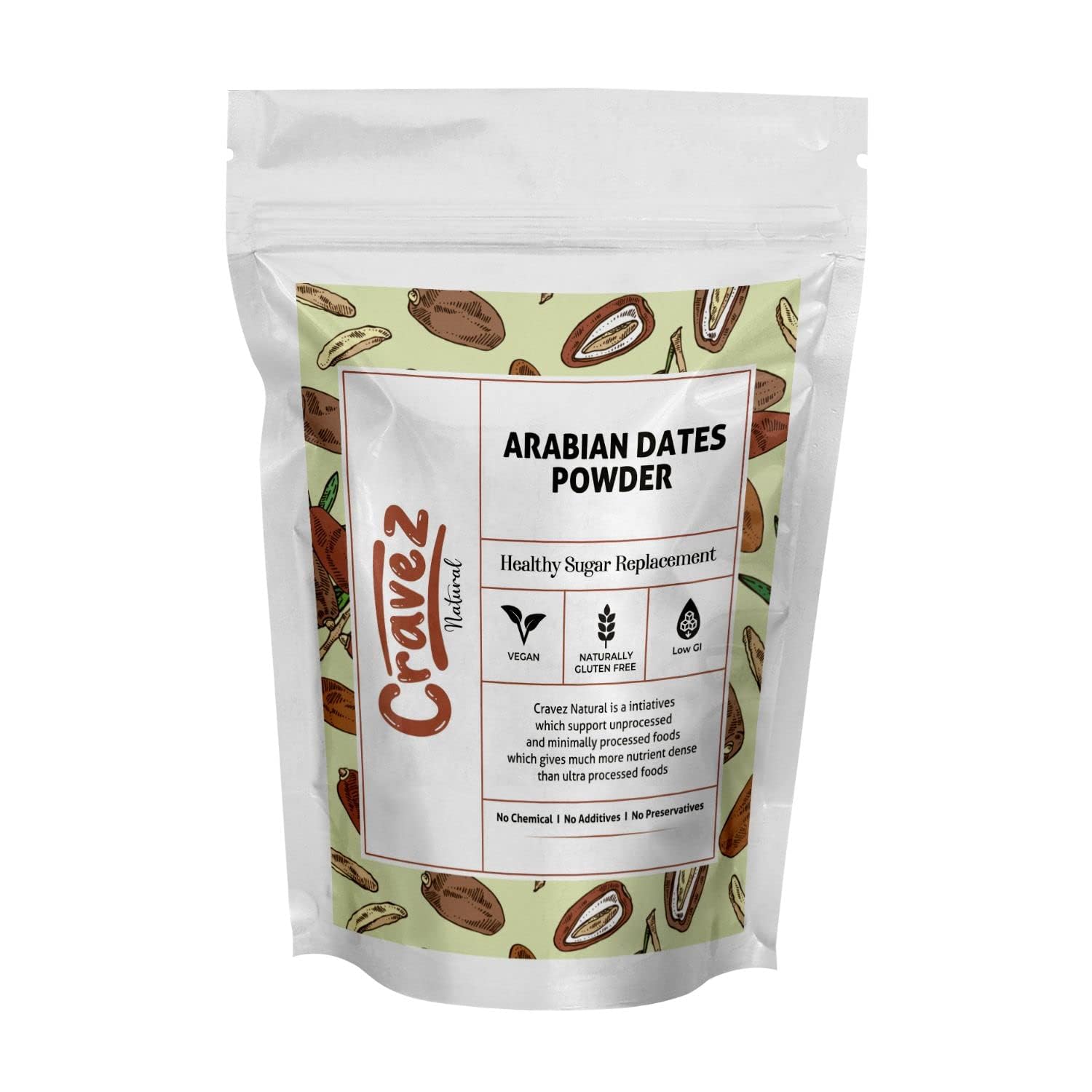 Cravez Dates Powder (1KG) |100% Natural | Nutrient rich with Low Glycemic Index | Use as a substitute for Sugar, Use in Desserts, Beverages, Sauces| Kids Friendly |Packecd In Reusable Zipper Pouch