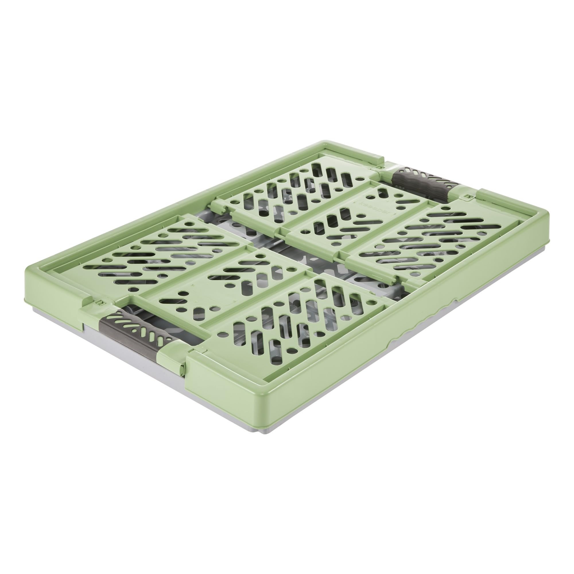 keeeper ben 4x Stabile Profi-Klappboxen mit Soft-Touch Griffen, 45 l, Eco Grass Green