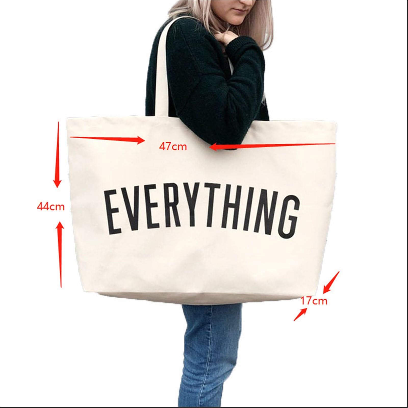 Borsa Tela Borsa tote in tela di grande capacità Borse da spiaggia alla moda viaggio riutilizzabili for la spesa