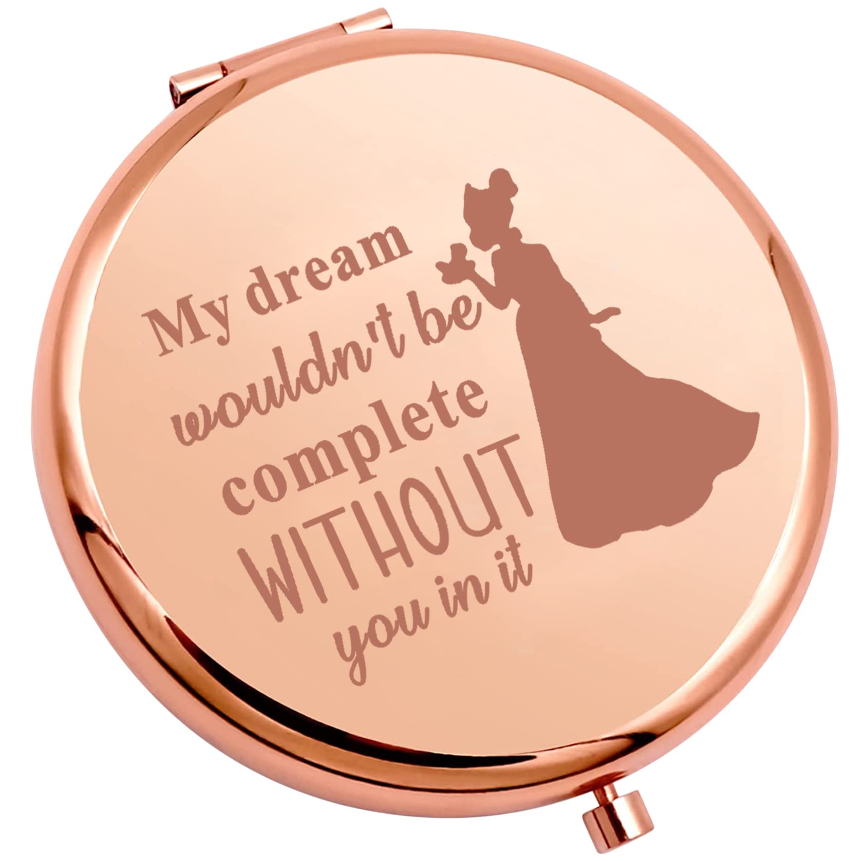 SEIRAAFrog Princess Pocket Mirror My Dream Wouldn't Be Complete Without You in It Tiana Princess Pocket Makeup Mirror (Frog Princess Mirror)