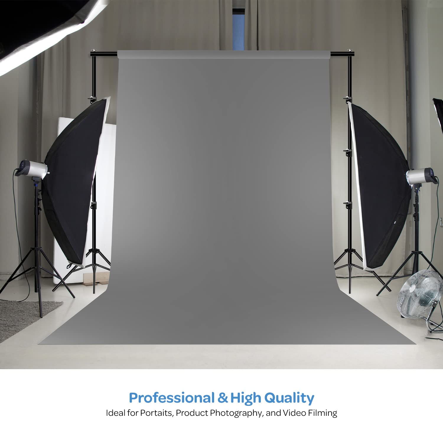 LimoStudio Fotohintergrund 2,7 X 4,5 M – Reinweiß, 150 G/m², Mit 3 Federklemmen