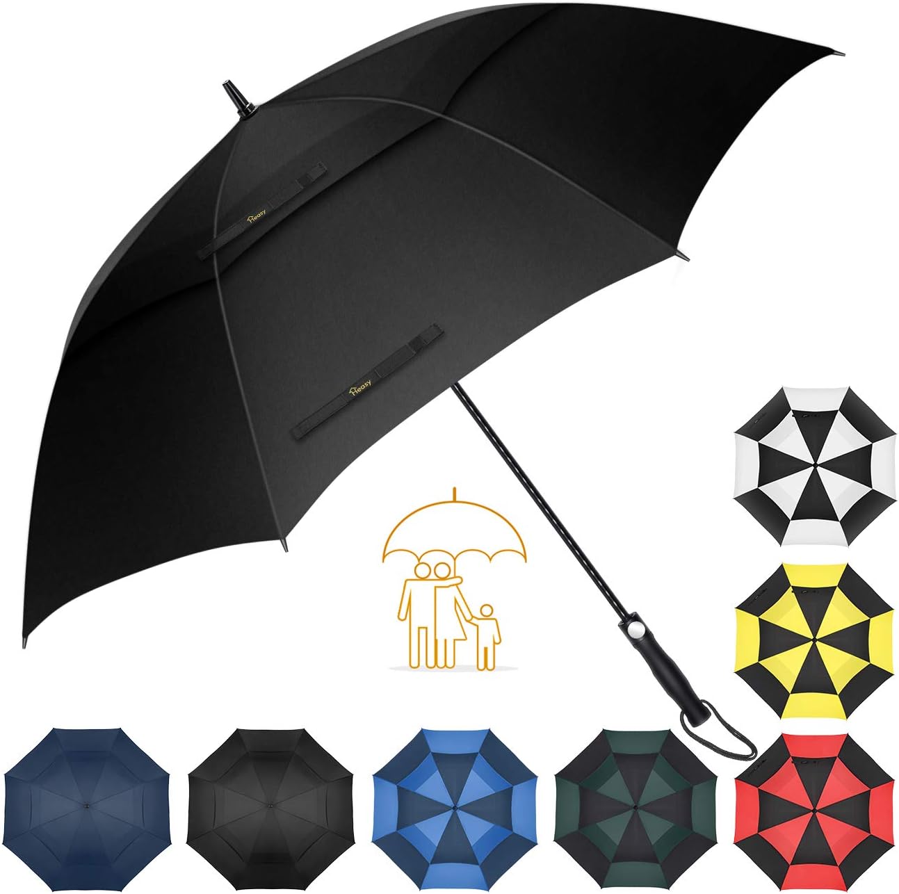 TANGDIAABBCC XGATML Heasy Golf Umbrella 68 Inch Large Windproof Waterproof Oversize Double Canopy Extra Sturdy Automatic Stick Umbrellas for Men & Women