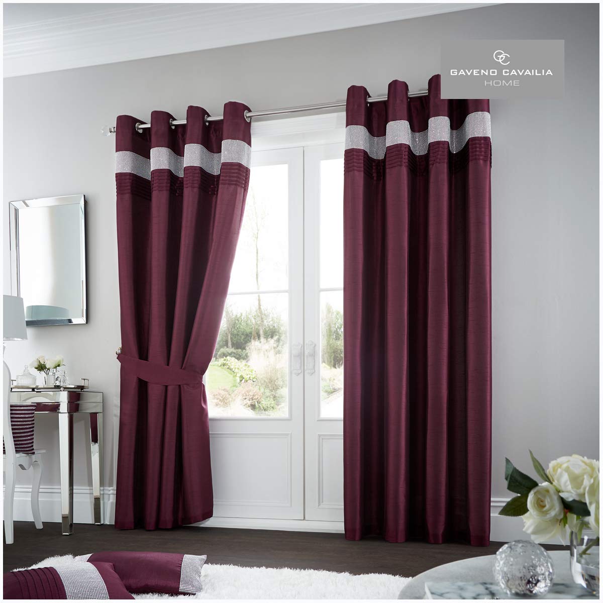 Gaveno Cavailia Luxurious and Stunning Oxy Room Curtains (66 x 90 Inches), Polyester, Aubergine