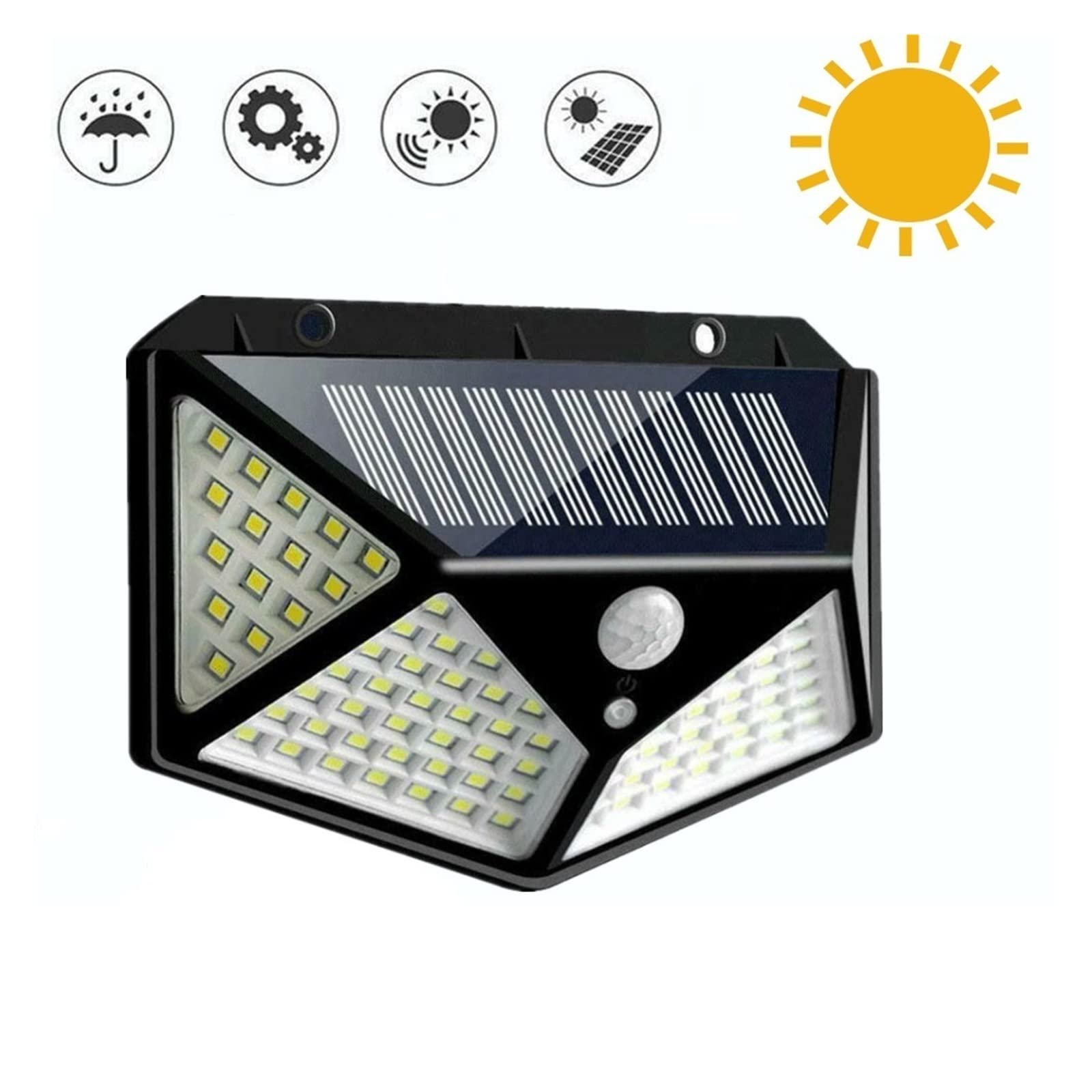 LED-Bewegungsmelder-Wandleuchten, wasserdicht, solarbetrieben, 5 Stück, energieeffiziente Garten- und Straßenbeleuchtung, einfache Installation für Wege und Terrassen