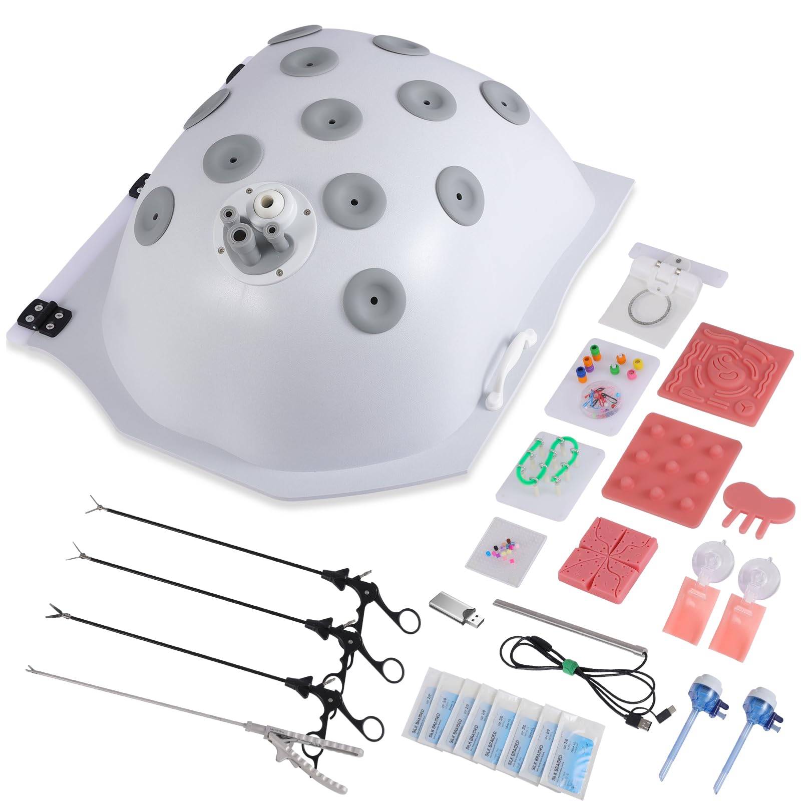 Laparoscopic Trainer Box Kit, Surgery Simulator for Basic Skills Training | A Complete Suite Including Box, Instruments, Modules, and Camera. Ideal for Medical Students, Clinical Skills Labs, and FLS.