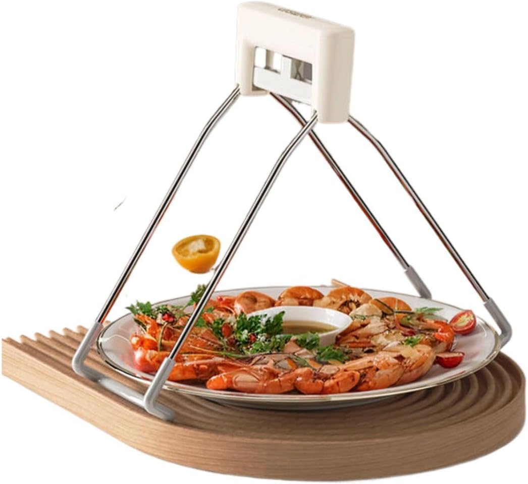 防烫夹 Kitchen Hot Dish Bowl Plate Clip,厨房用夹碗神器盘子碗夹蒸锅取碗夹硅胶防滑提盘器隔热夹子-防烫取碗夹-象白【2个装】