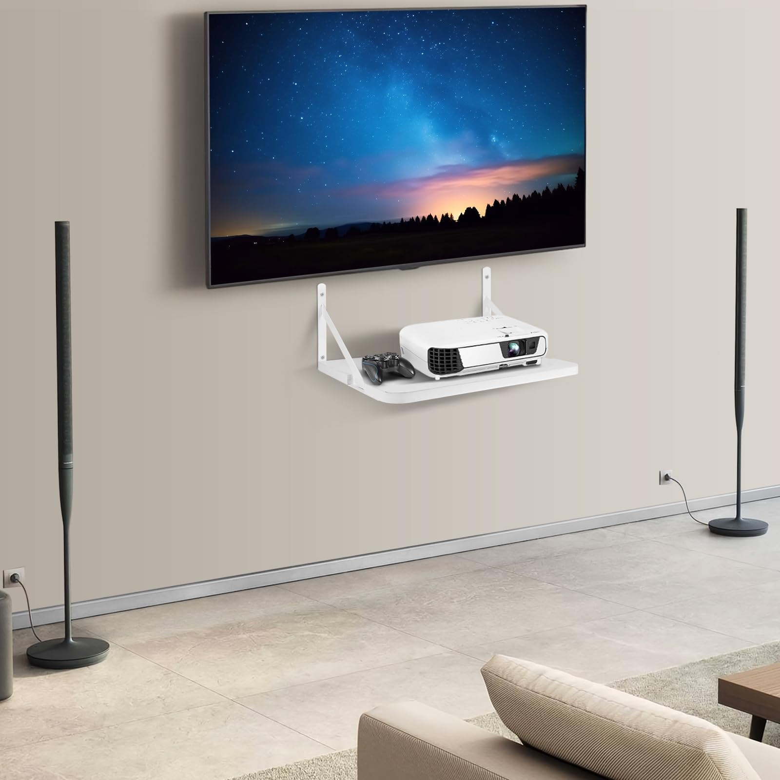 Mount Floating Router Router Shelf Projector Wall Shelf 16.2x11 Inches - Floating Mount For ...