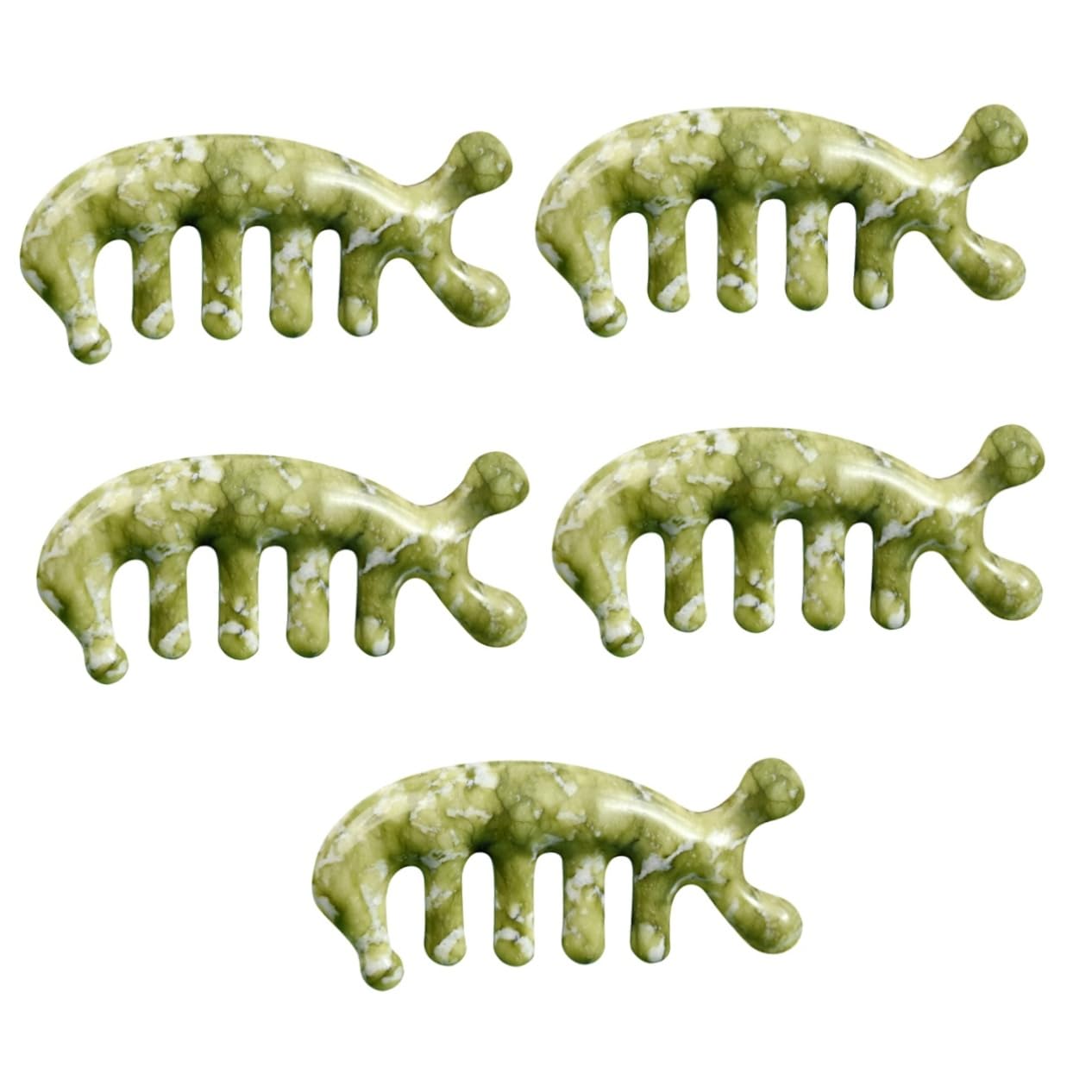 Beavorty 5pièces Peigne De Massage Jade Pour Outil De Massage Relaxant Jade Peigne De Pour Tête