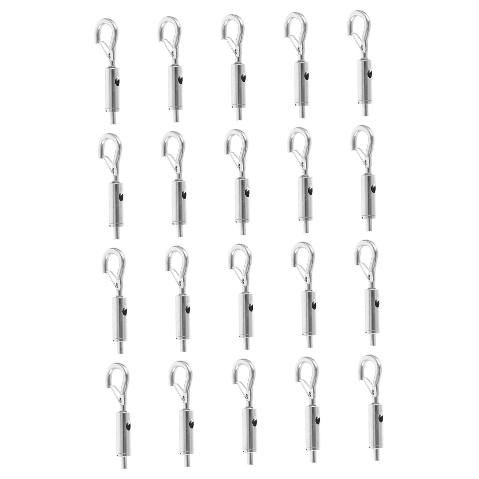VILLFUL 20pcs Turnbuckle for Wire Tension Silver Wire Hanger Wire Rope Hanger Rope Tensioner Copper