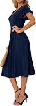 GRECERELLE Robe d'été pour femmes enveloppant V col Robe décontractée courte manches