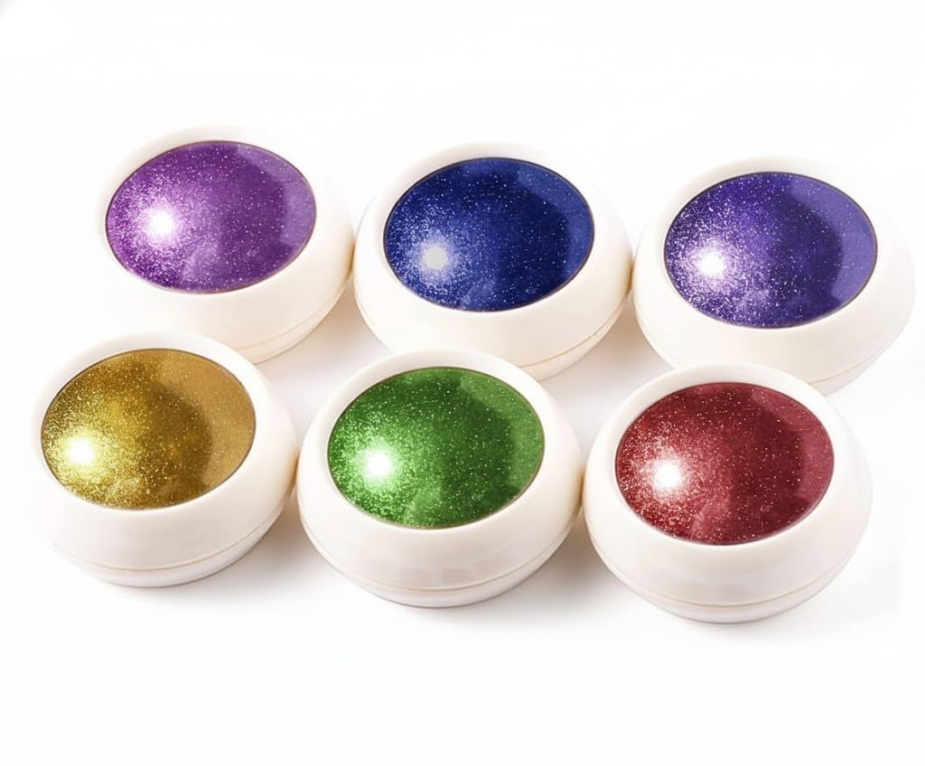 Molly Minx 6 pcs Chrome Nail Powder Set | Chrome Nail Powder Metallic Colors Purple, Blue, Gold, Green, Red & D Purple Mirror Effect Metallic Nail Pigment for Gel Nails Manicure DIY-image-46