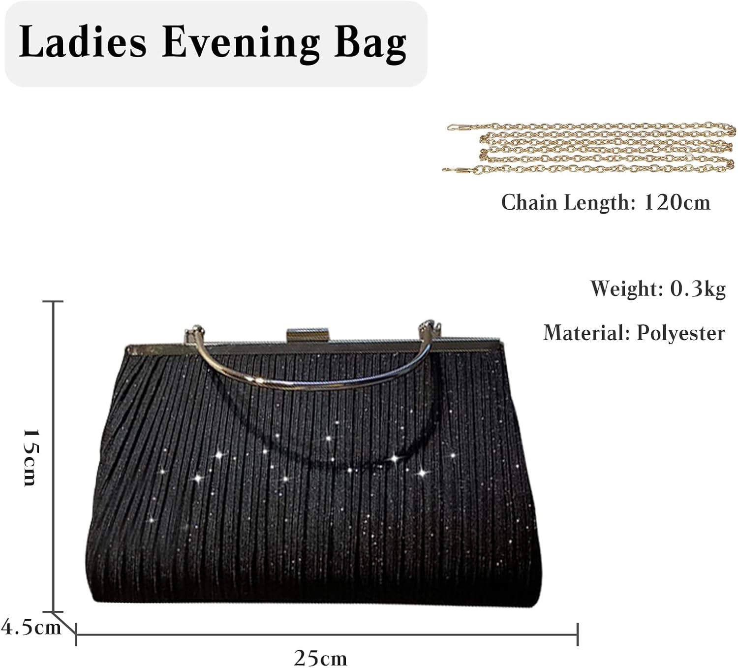 CORIOS Women Clutch Bag Glitter Sequin Evening Bag Charming Handbag Bridal Wedding Purse Elegant Crossbody Bag