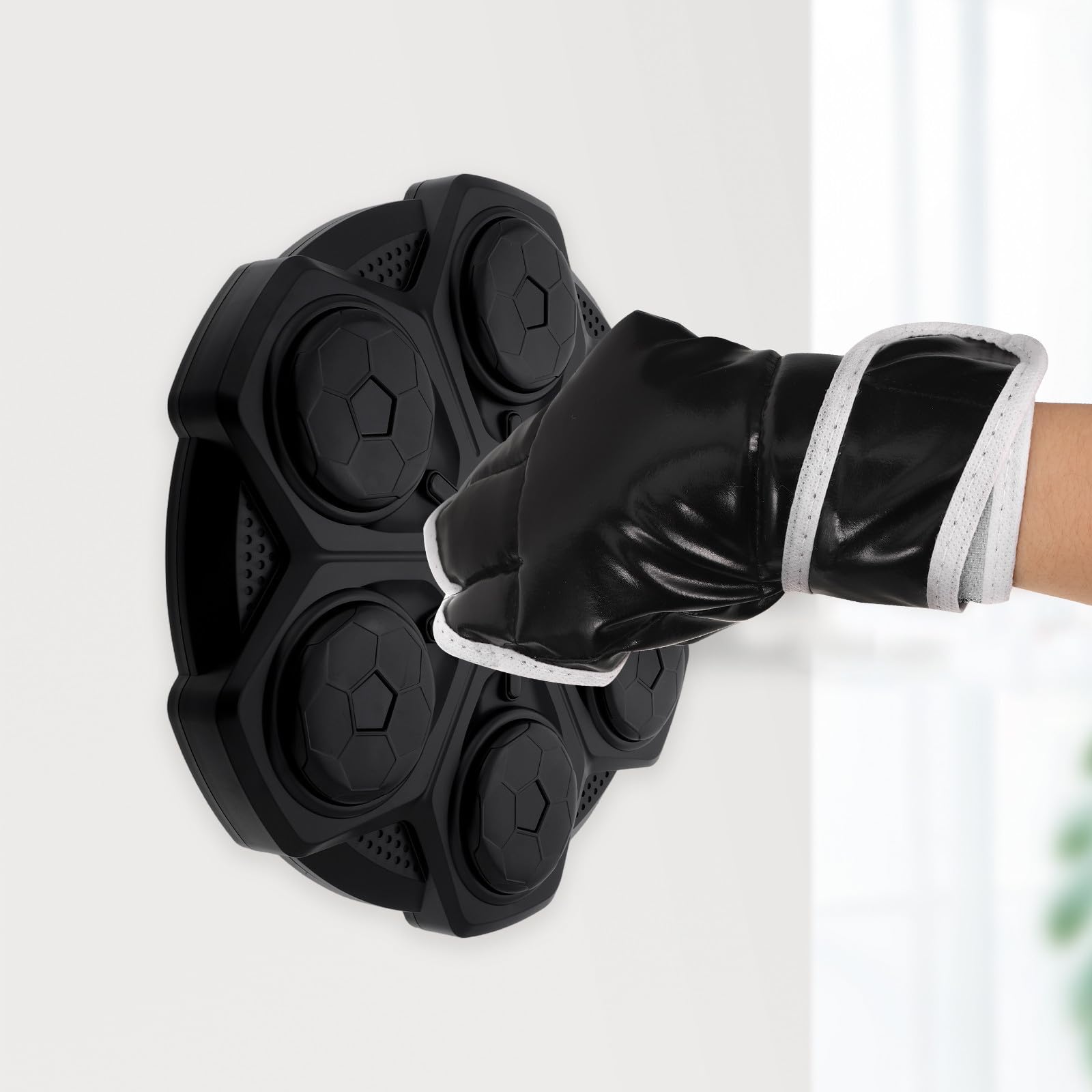 Macchina da Boxe Interattiva con Musica Intelligente, Cuscinetto da Boxe Elettronico in Plastica con Guanti, Strumento di Relax e Sicurezza per Allenamento a Casa
