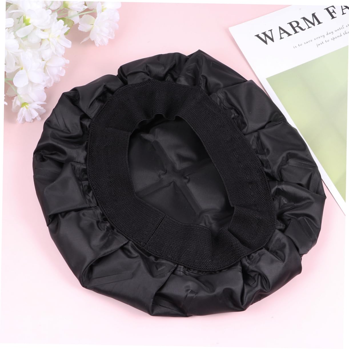 Didiseaon Gorro Calefactor Inalámbrico Cabello Negro Gel y Tela, Distribución Uniforme del Color, Adecuado para Uso en Casa y Salones Profesionales
