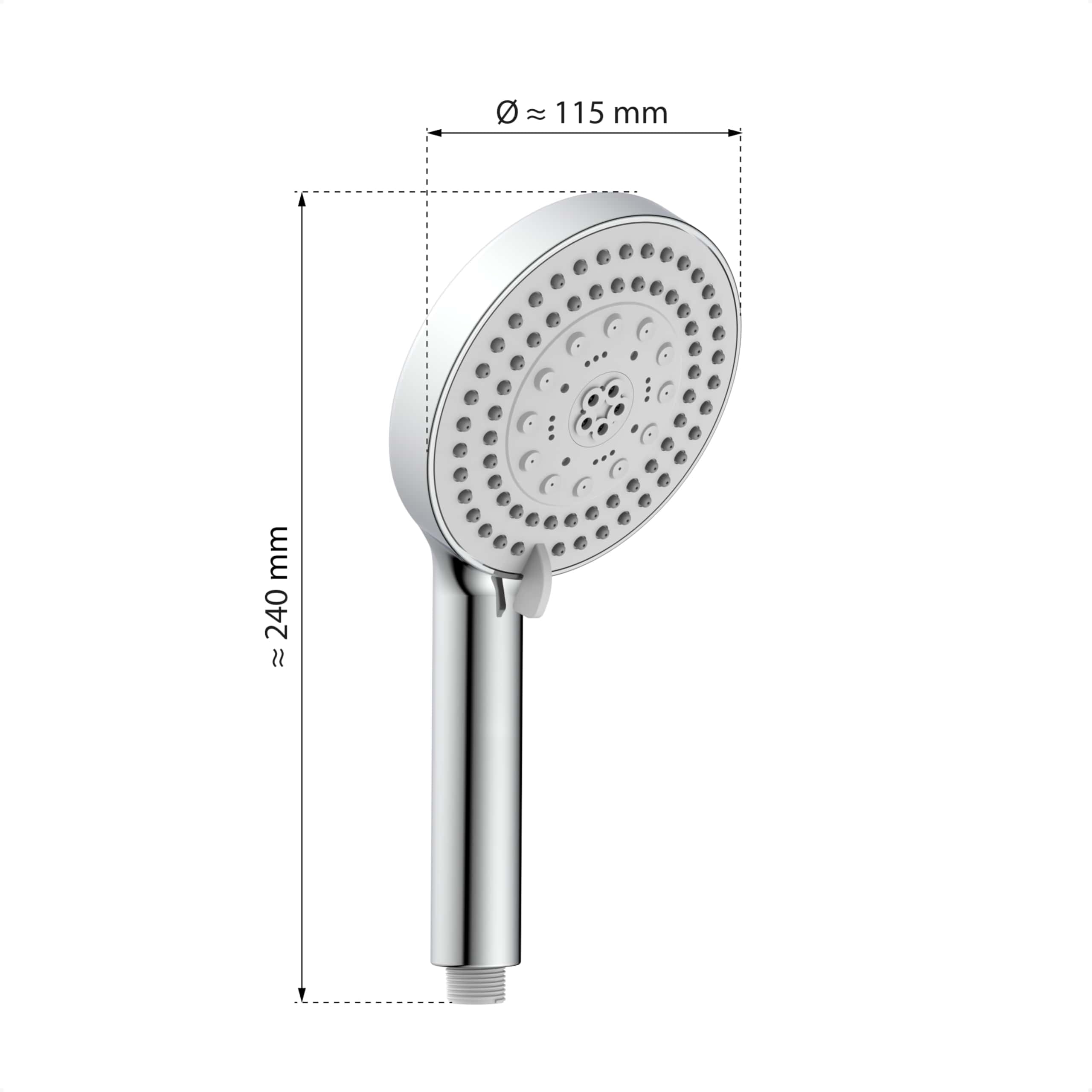 EISL DX5082CSB STORM Kit de barre de douche avec barre de douche 70 cm, pommeau de douche avec tuyau et support, pommeau de douche 8 fonctions Chromé