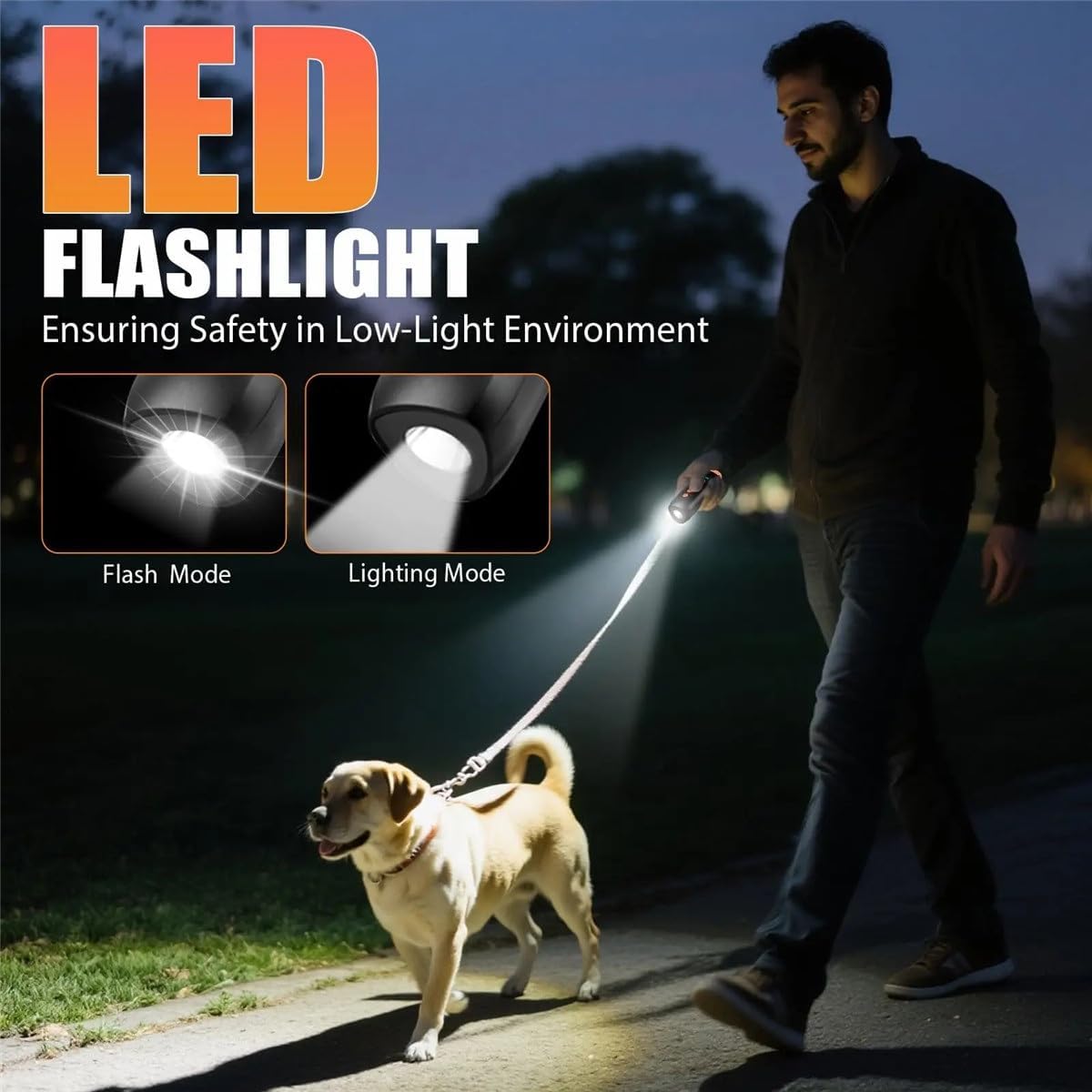 Dispositivo antiladridos para perros, disuasorio ultrasónico de ladridos de perro, alcance de 35 pies, dispositivo de control de ladridos recargable con pantalla HD y linterna LED, seguro