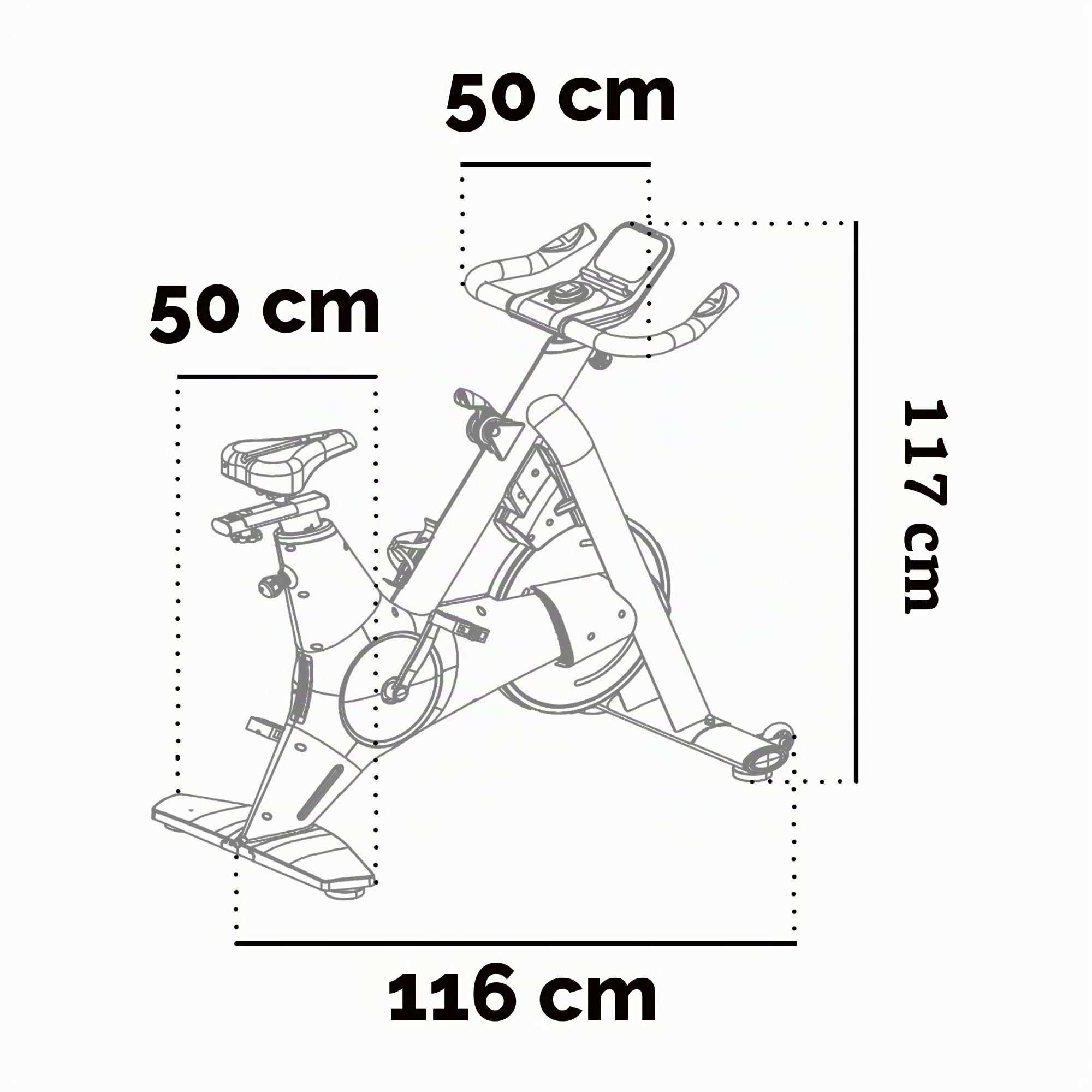 Boudech Aliena 2400 - Spin Bike Cyclette da Corsa con Volano 24 Kg Resistenza Elettrica con Display e Porta Tablet Nera