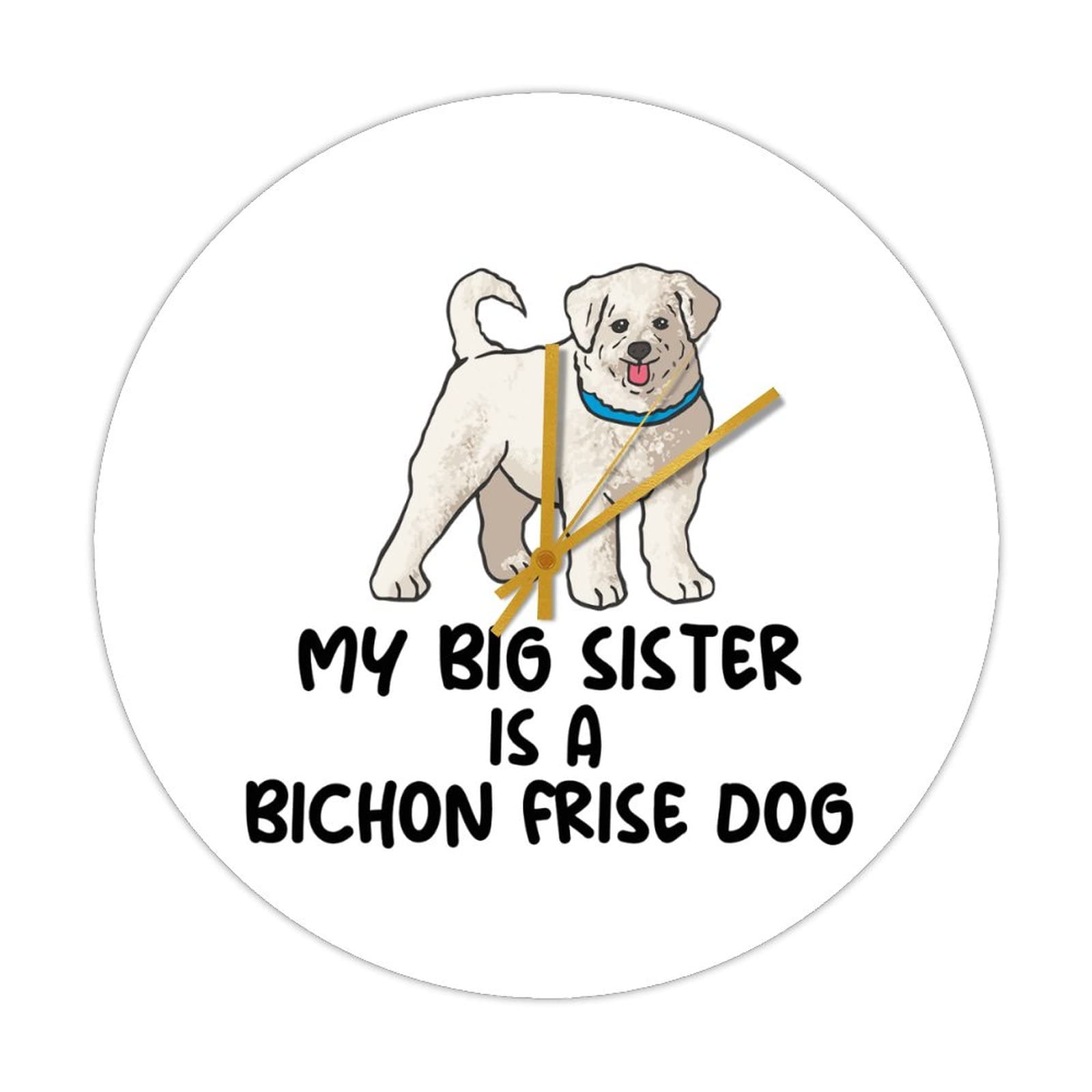 Horloge Bichon Frisé en bois, le cadeau idéal pour amateurs de chiens et déco rétro
