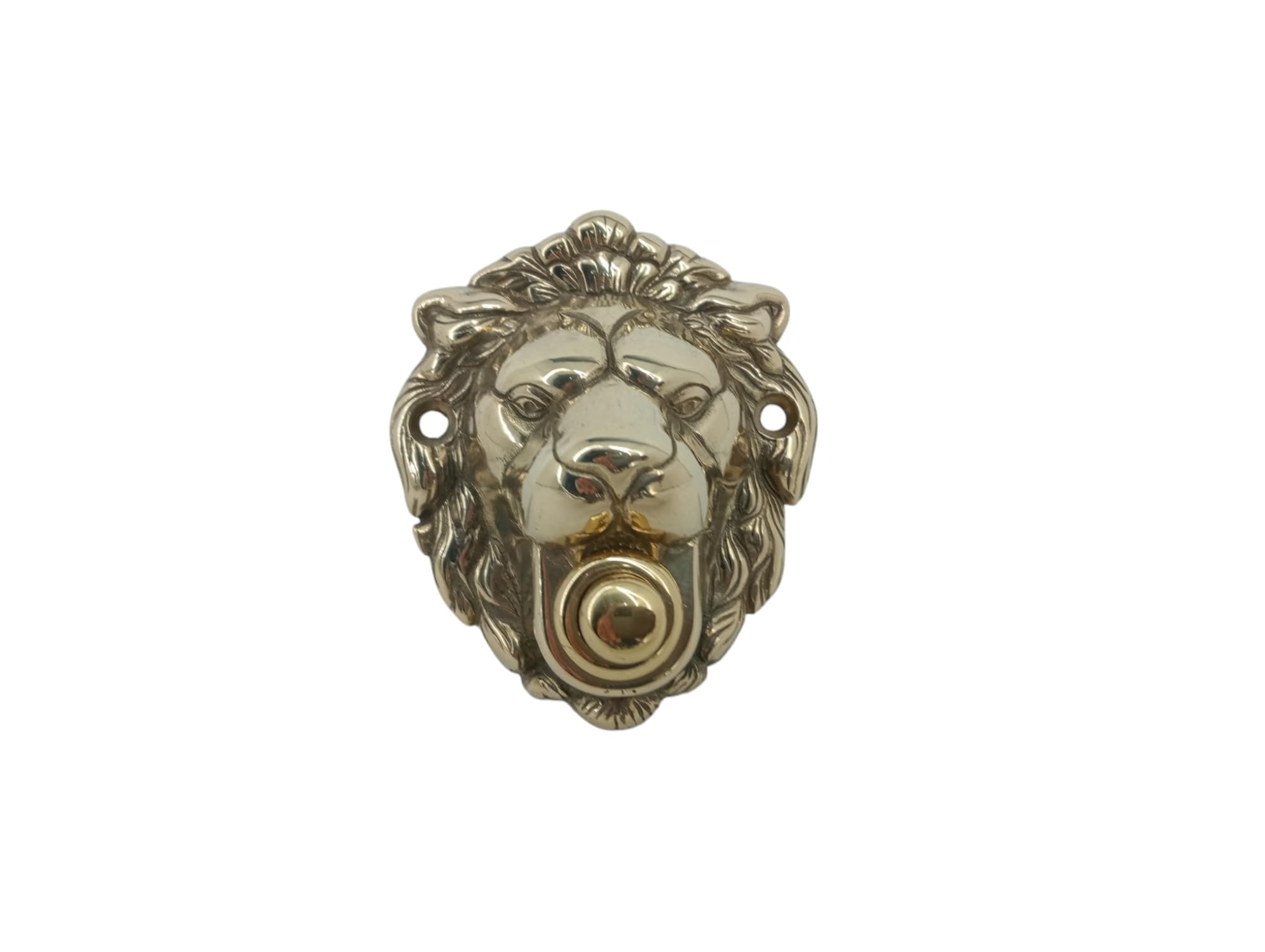 Campanello un 1 pulsante in ottone lucido testa di leone pulsantiera porta ingresso casa